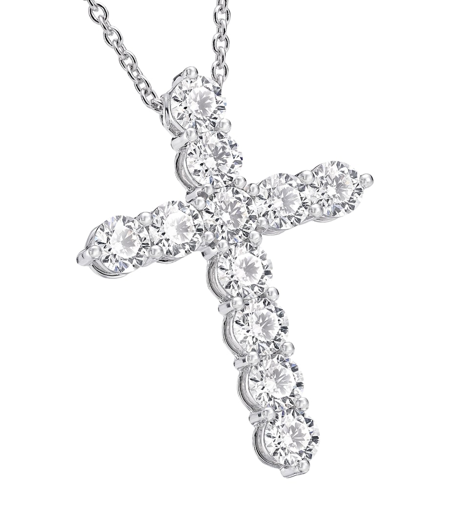 Graff diamond cross necklace in white gold 40cm, UK version
