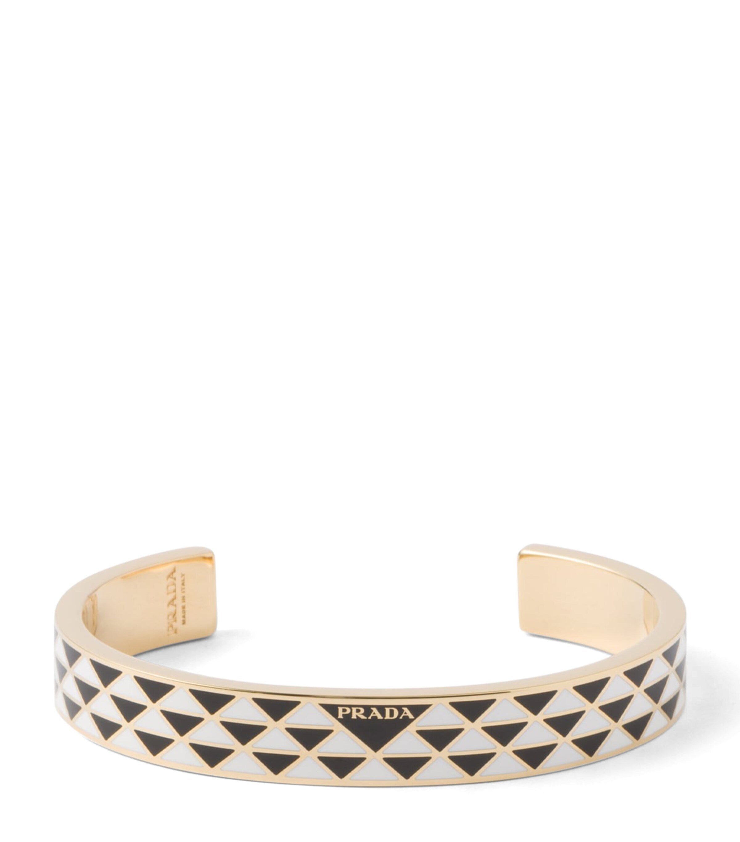 Prada enamel triangle cuff bracelet, UK version