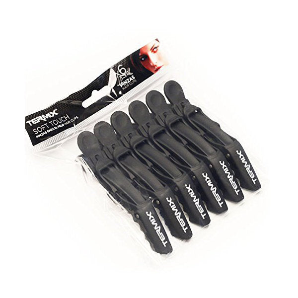 Termix hinged sectioning clips black soft touch pack of 6, UK version