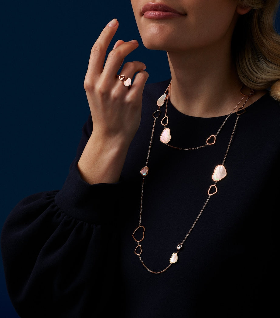 Chopard rose gold Happy Hearts sautoir necklace with mother-of-pearl, UK version