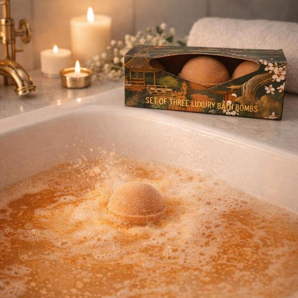Candlelight bath bomb set Samarkand 3-pieces, imported from the UK