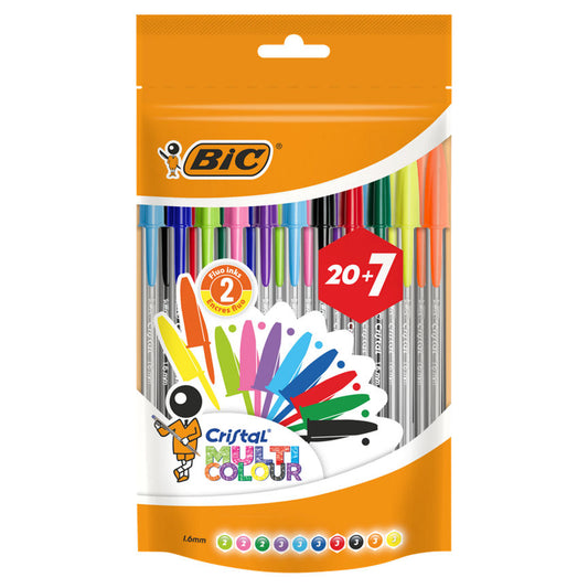 Bic Multicolour Cristal Ball Point Pens Office Supplies ASDA   