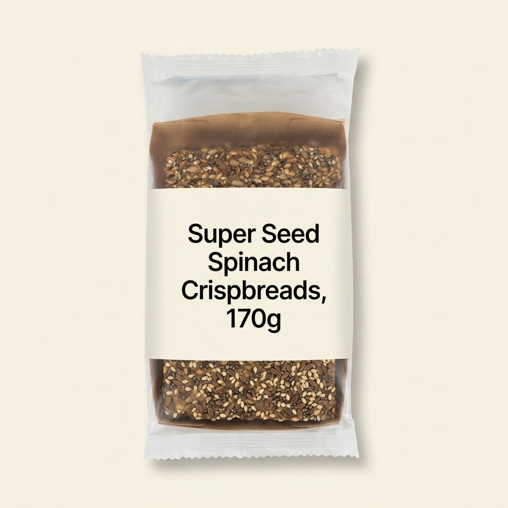 Holland & Barrett Super Seed Spinach crispbreads 170g, imported from the UK