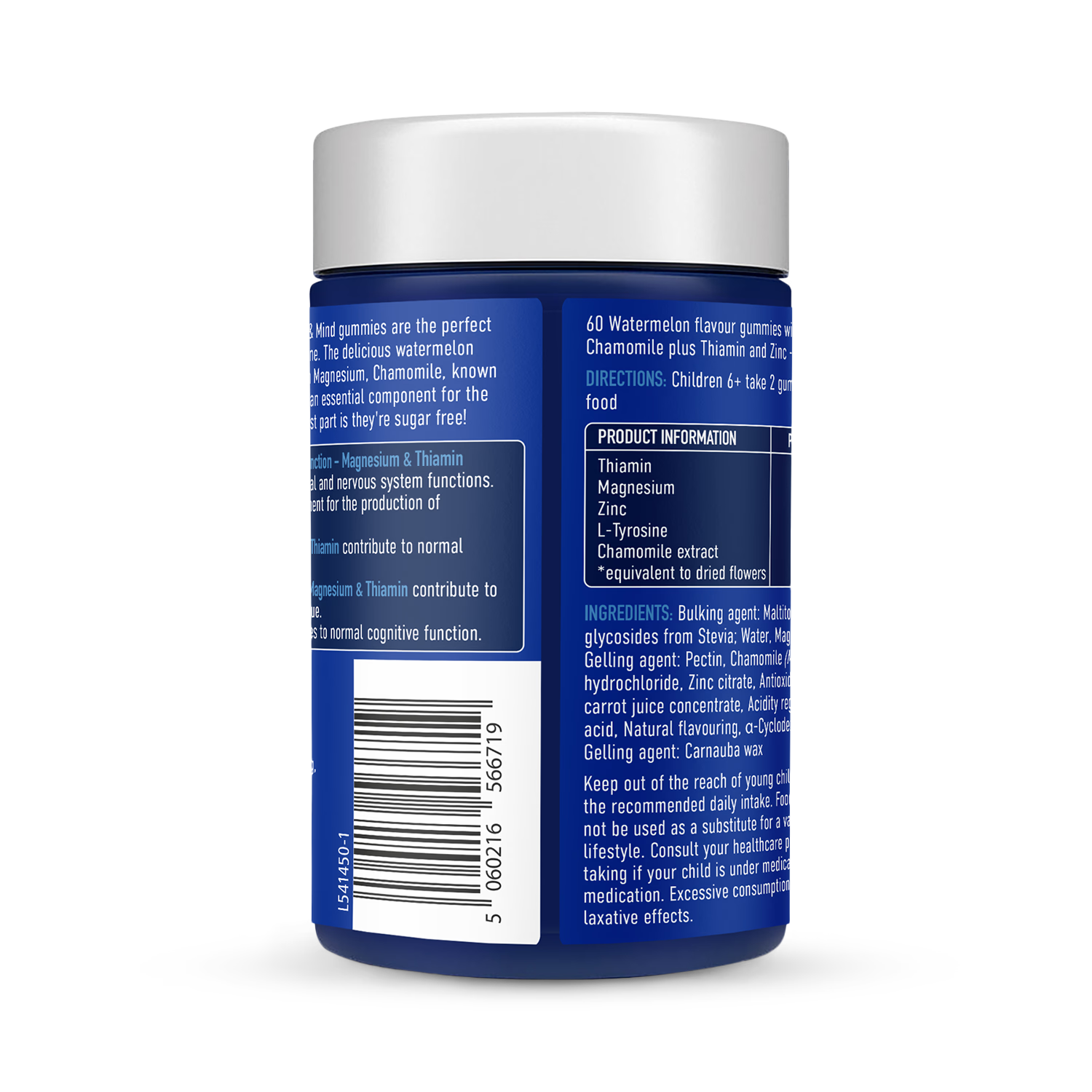 Bioglan SmartMinds Magnesium gummies Watermelon 60 count - British product