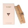 Dry body brush with natural horsehair bristles and wooden handle, UK version