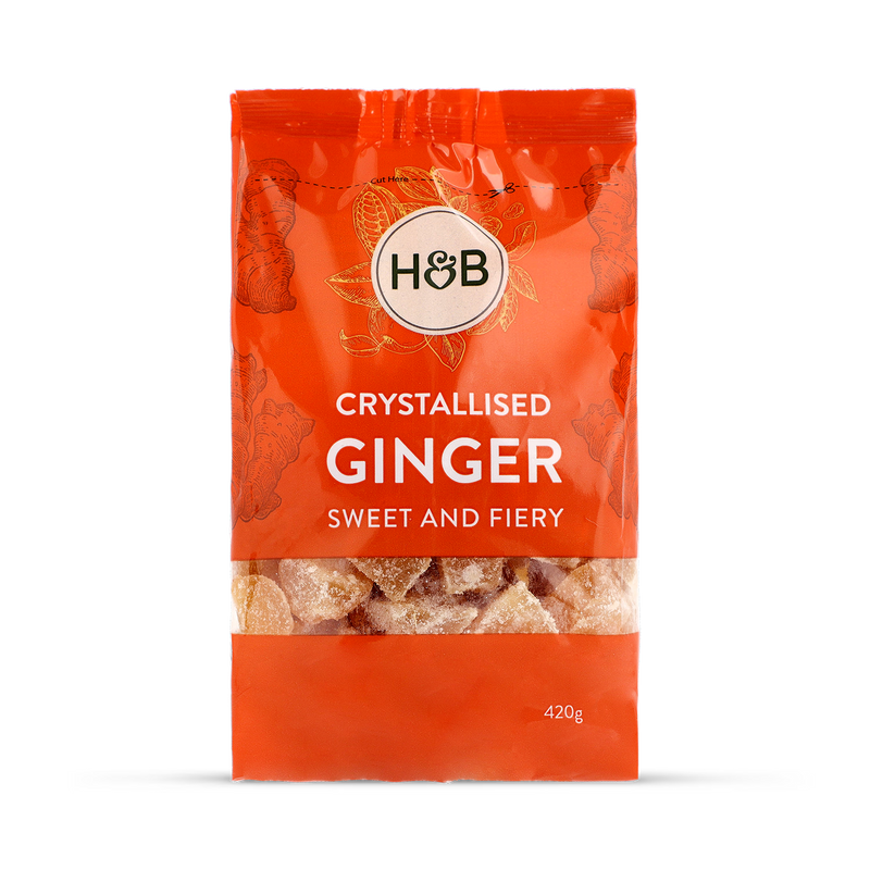 Holland Barrett crystallised ginger cubes 420g, UK version
