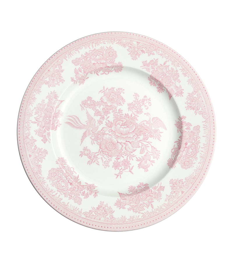 Burleigh Pink Asiatic Pheasant plates set of 4, 25cm diameter - British product