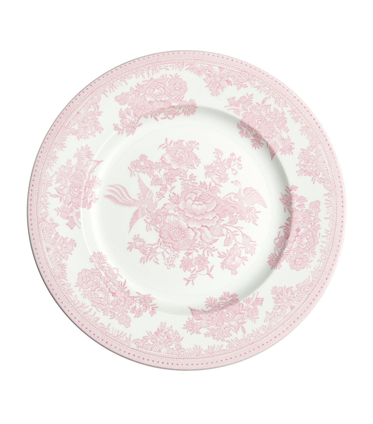 Burleigh Pink Asiatic Pheasant plates set of 4, 25cm diameter - British product