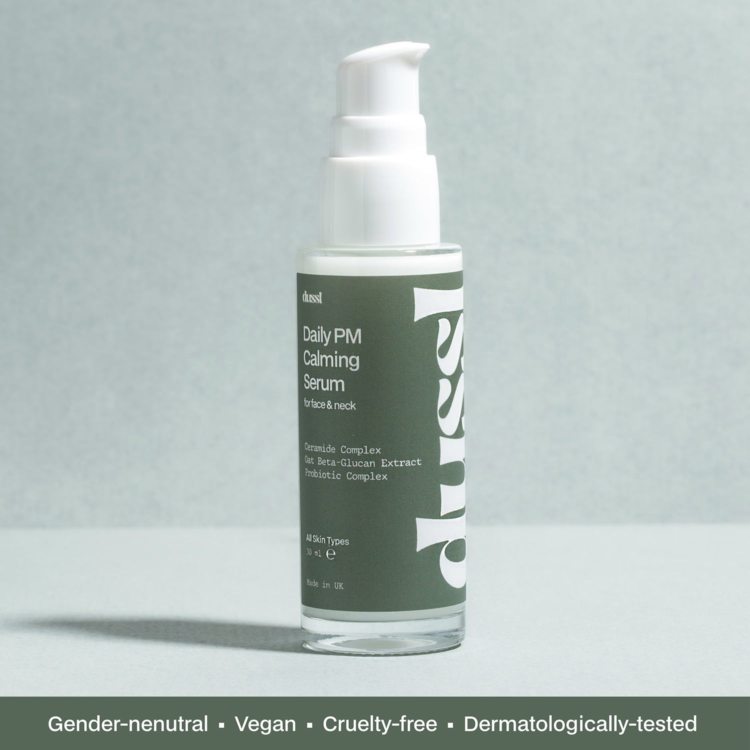 dussl calming serum daily PM, imported from the UK
