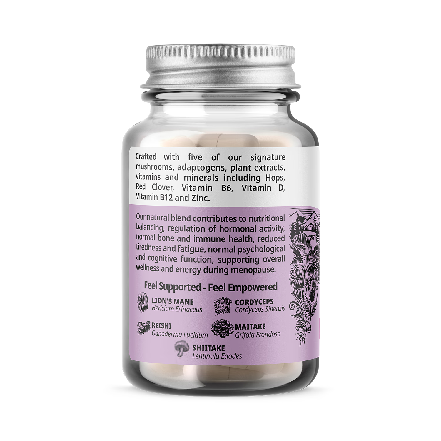 Love Mushrooms mushroom blend for menopause 60 capsules, UK version