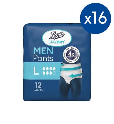 Boots Staydry Pants Men Large - 192 pants (16 Pack Bundle) GOODS Boots   