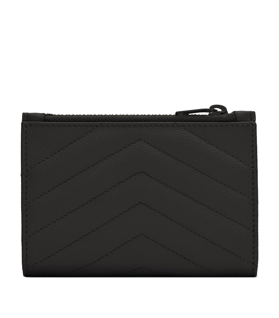 Saint Laurent quilted leather bifold pouch, imported from the UK