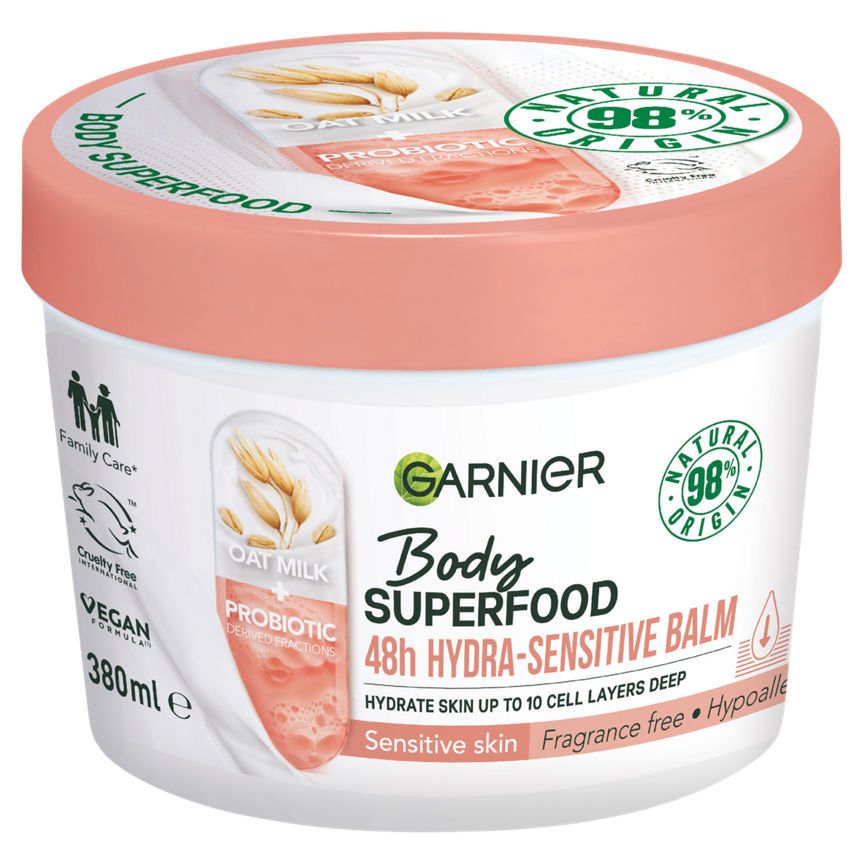 Garnier Body Superfood Hydra Sensitive Body Cream Oat Milk & Probiotic Derived Fractions 380ml