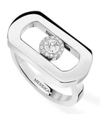 Messika So Move white gold diamond signet ring 0.10ct, UK version