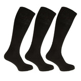 Mens 100% Cotton Ribbed Knee Socks (Pack Of 3) (UK 6-11) GOODS Superdrug Black  