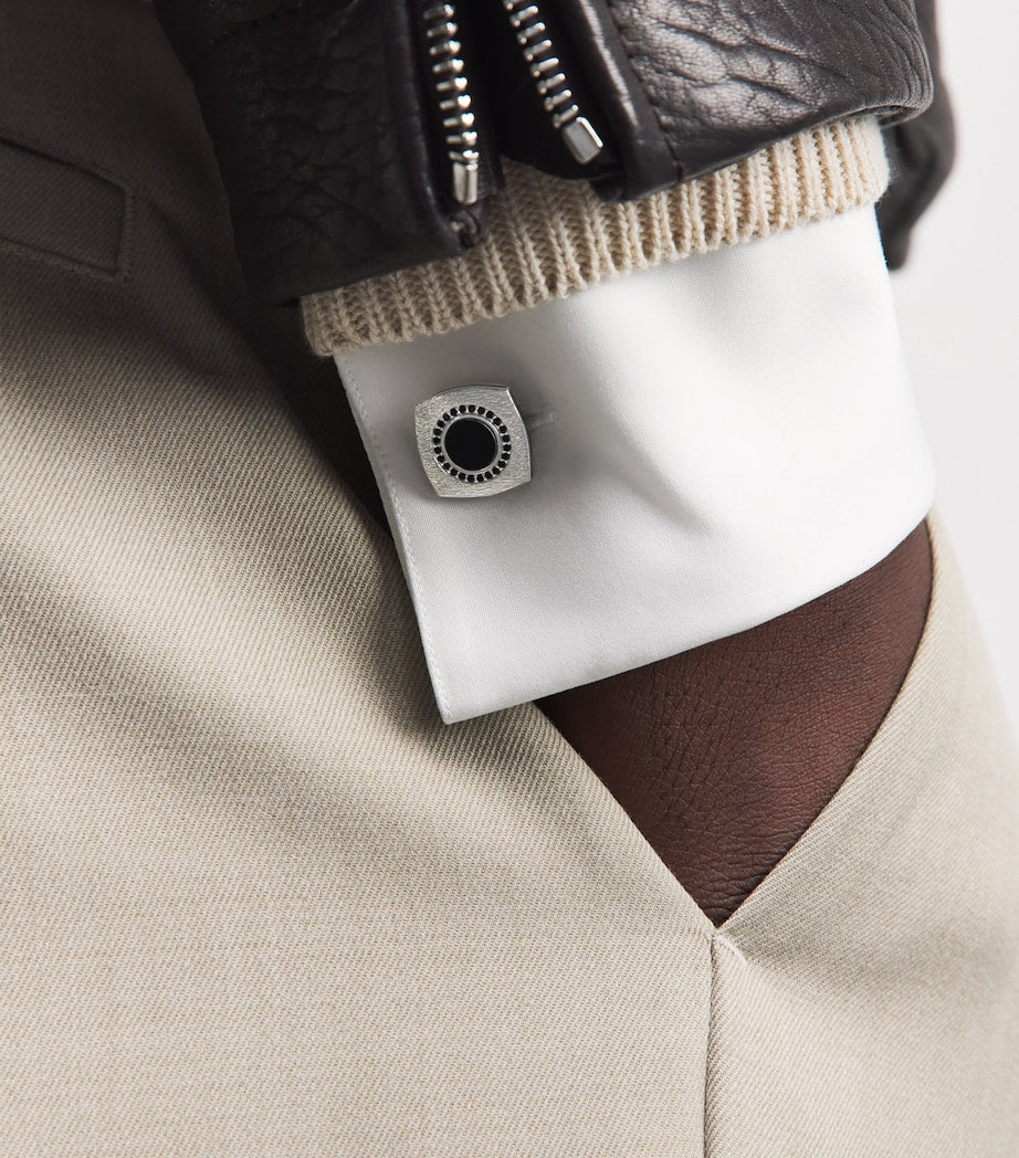 Tateossian Graffiato rounded square cufflinks (British brand)