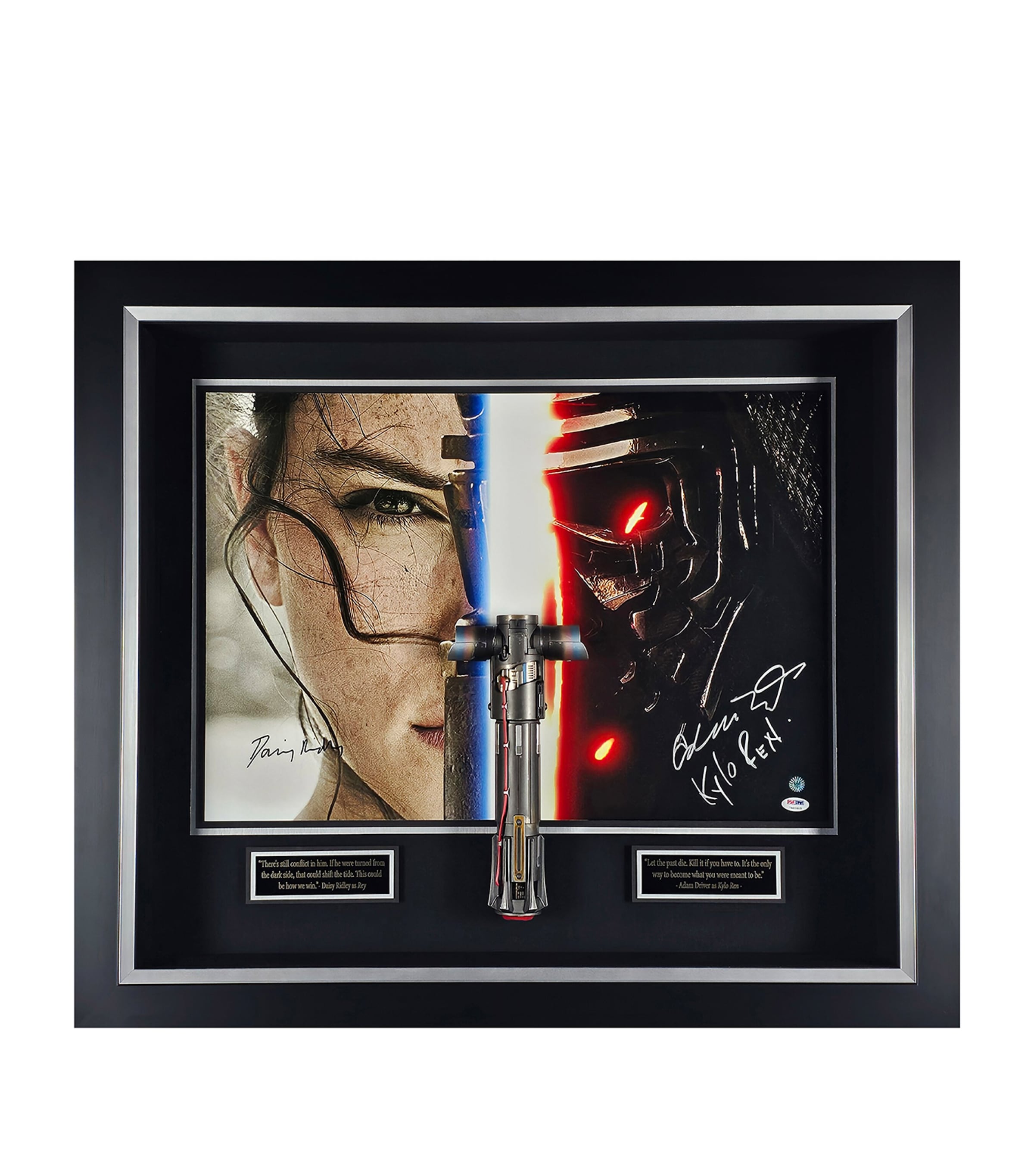 Leipzig Galleries Star Wars The Force Awakens cast-signed lightsaber framed display, UK version
