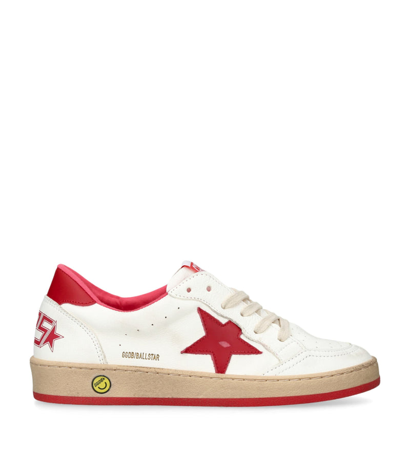 Golden Goose Ball Star leather kids sneakers, UK version