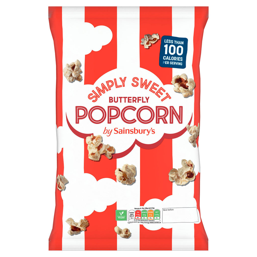 Sainsbury's Simply Sweet Butterfly Popcorn 110g