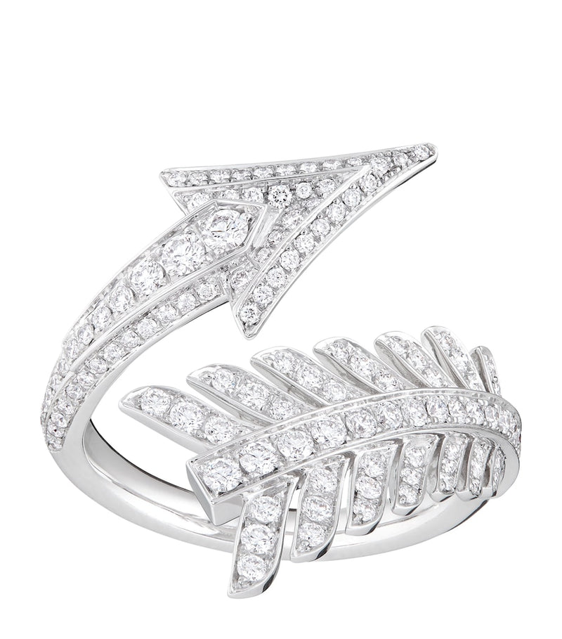 Boucheron Nature Triomphante Flèche white gold diamond ring (British brand)