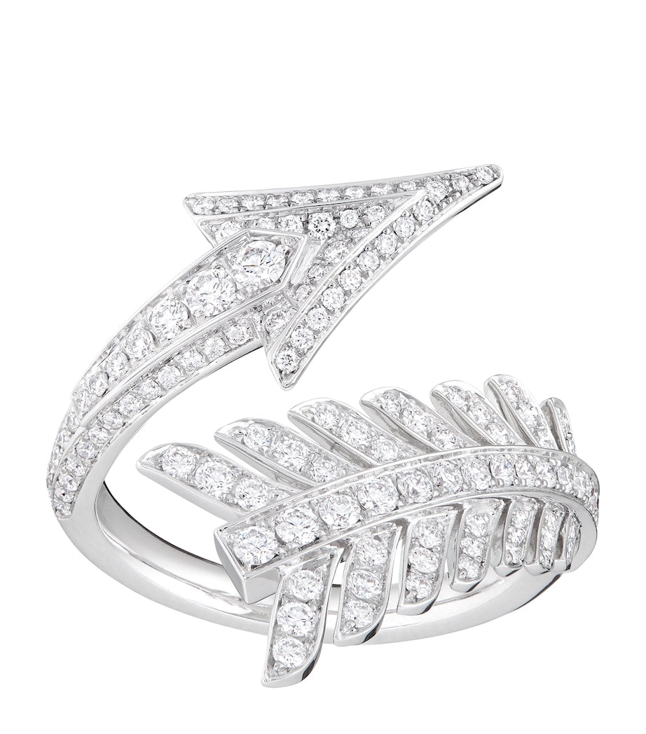 Boucheron Nature Triomphante Flèche white gold diamond ring (British brand)