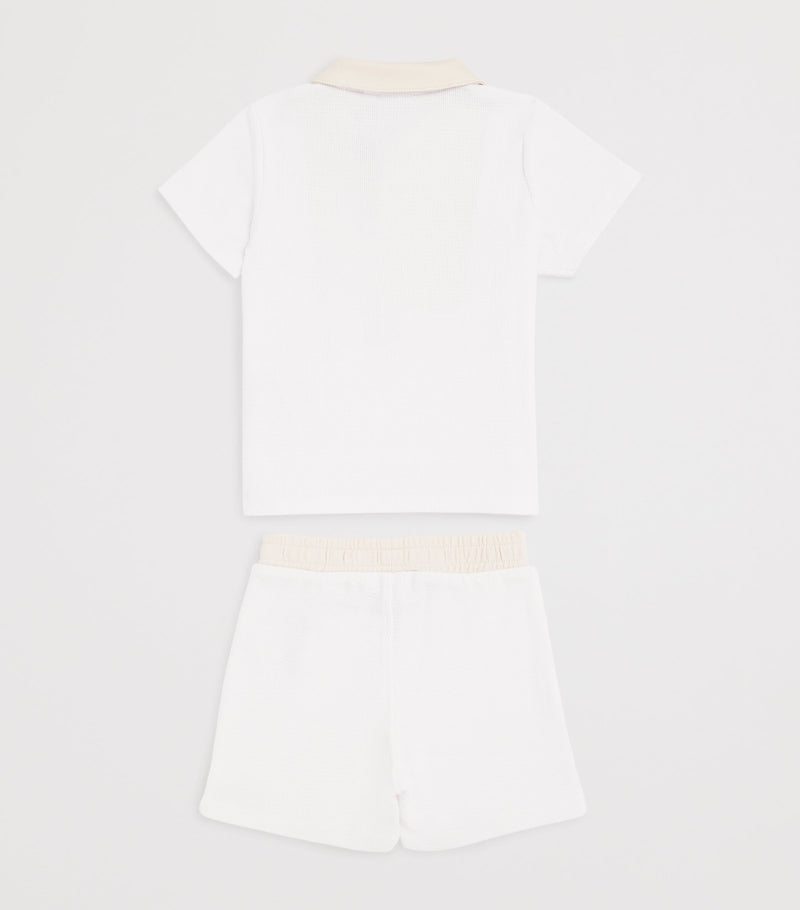 BOSS Kidswear cotton polo and shorts set for infants 1-18 months - British product