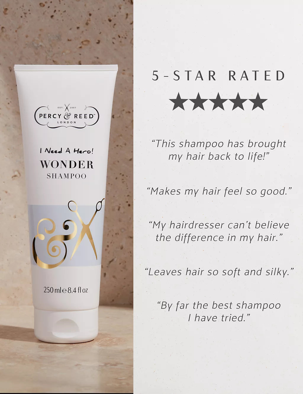 Percy & Reed I Need a Hero! Wonder Shampoo 250ml Haircare & Styling M&S   