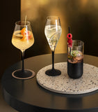 Villeroy & Boch artisanal glass tumblers with matte slate-style bottom, set of 4, 440ml capacity (British brand)