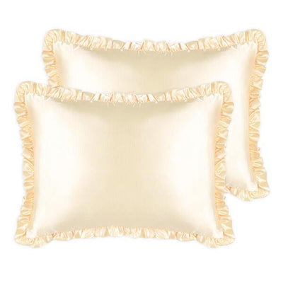 Superdrug Silver Cloud Satin Frilly Pillowcase Twin Pack - Buttercup Collection- Buy online at McGrocer