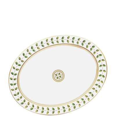 Oval Porcelain Platter with Floral Design 38cm
