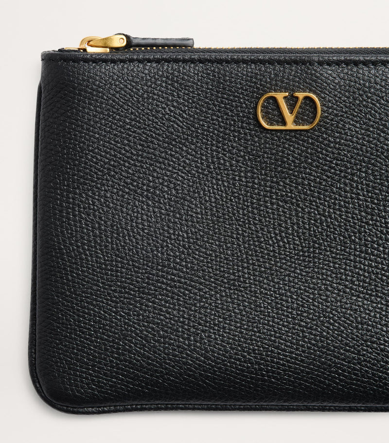 Valentino Garavani VLogo Signature leather pouch H11cm x W15.5cm, UK version