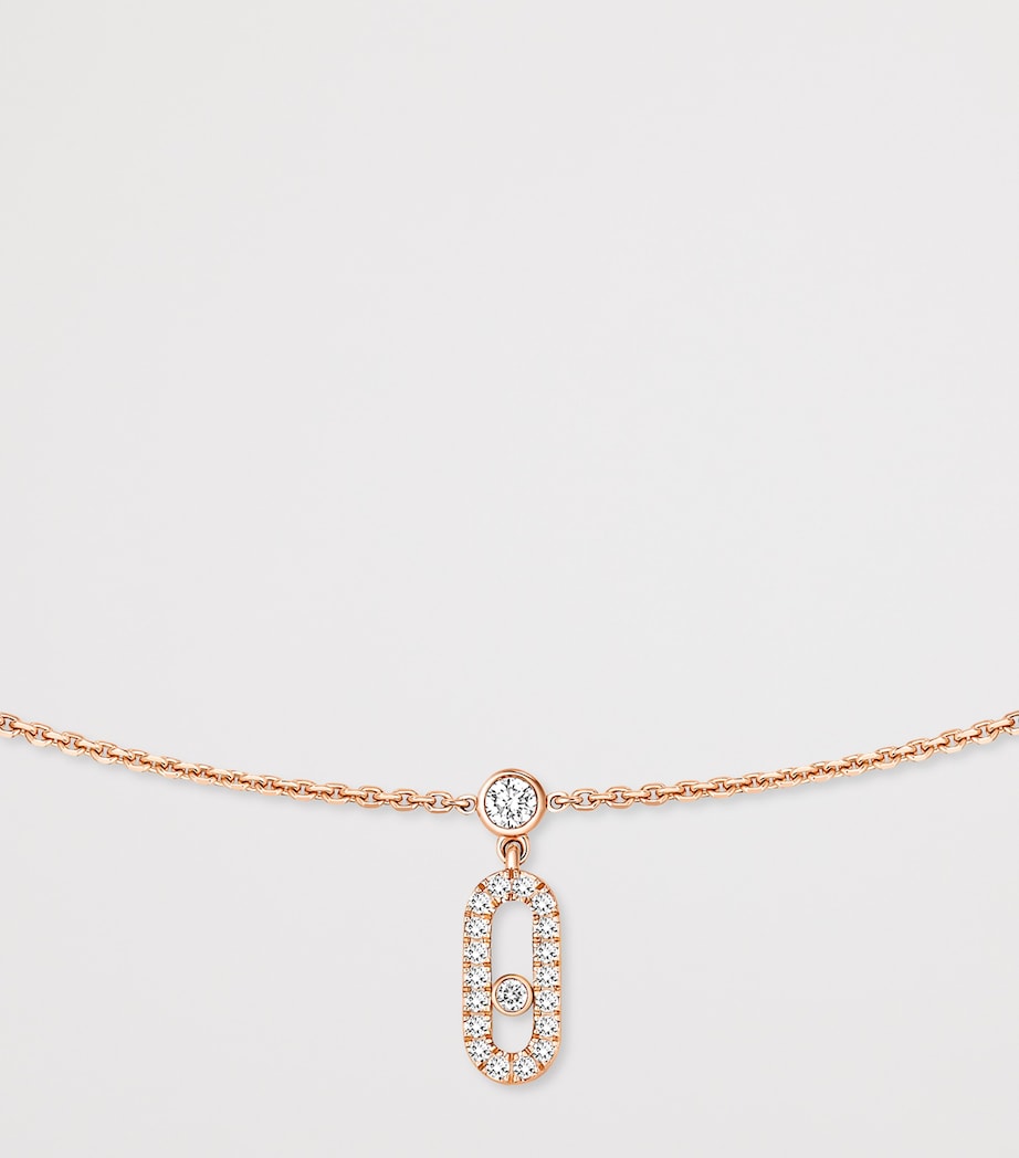 Messika Move Uno pink gold diamond pavé necklace 0.61ct (British brand)
