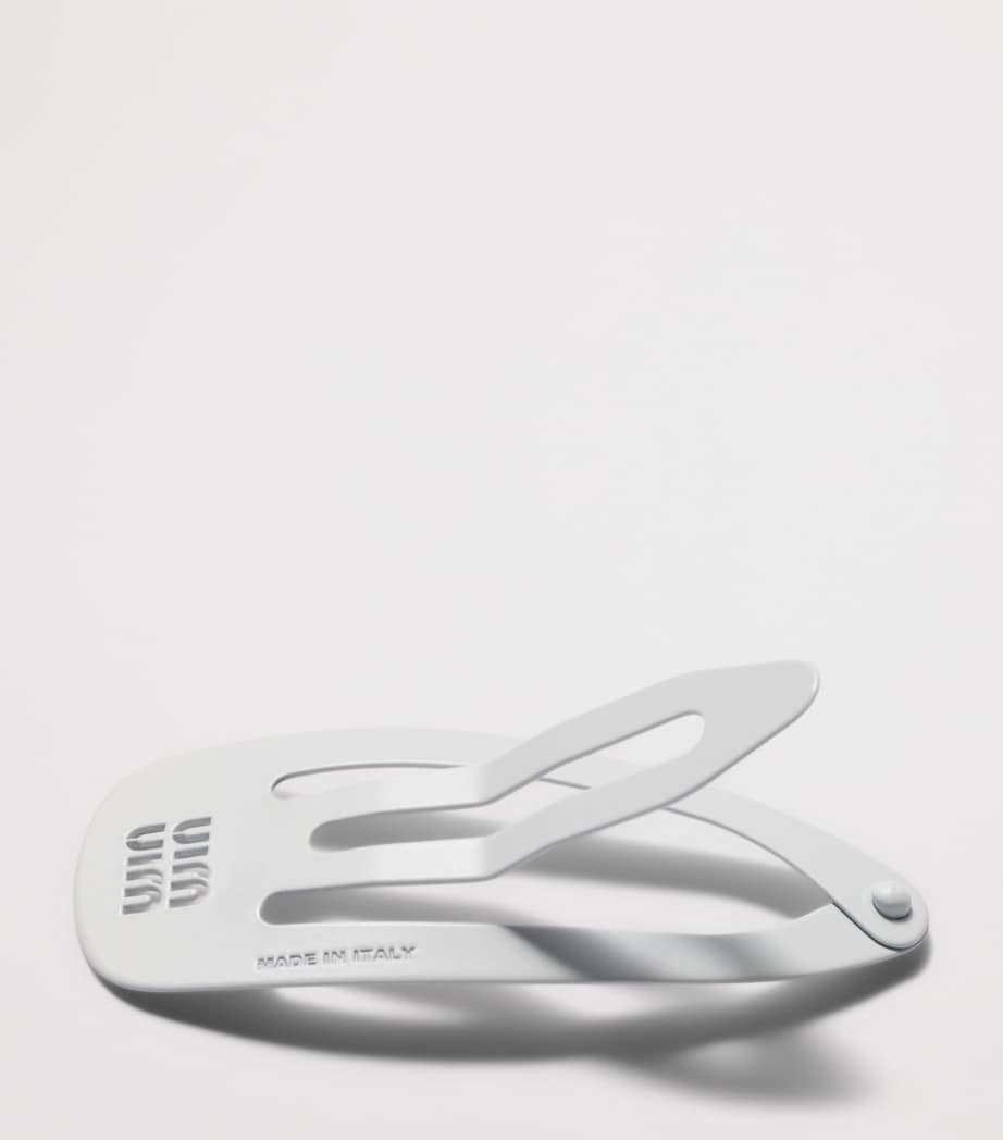 Miu Miu metal logo hair clips set of 2 - British product