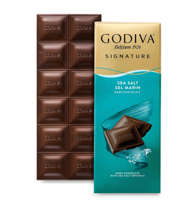 Godiva dark chocolate bar with sea salt 90g, UK version
