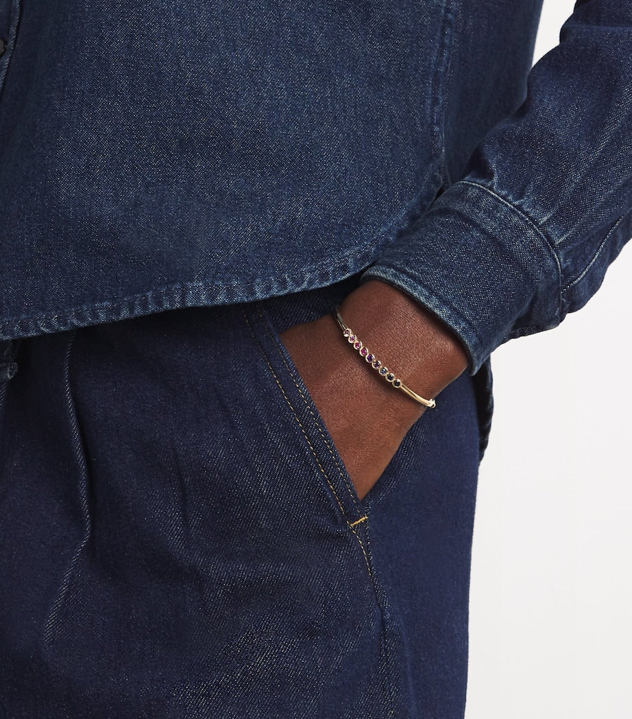 Emily P. Wheeler Jill bangle mixed sapphire yellow gold (British brand)