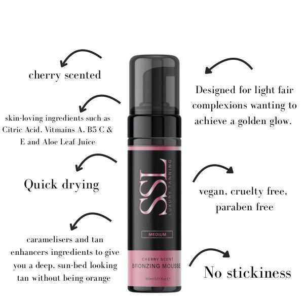 SSL Tanning Medium fake tan foam 150ml for body (British brand)