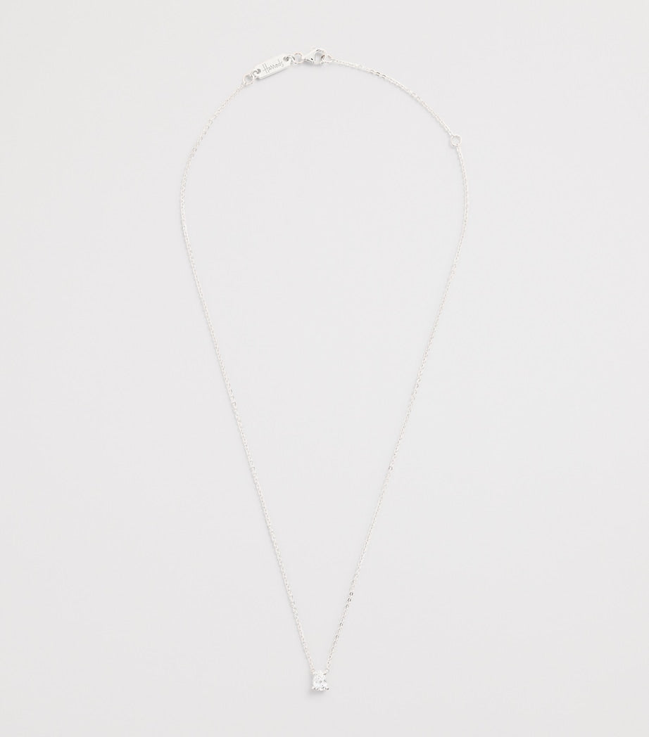 Harrods white gold diamond pendant necklace 0.50ct (British brand)