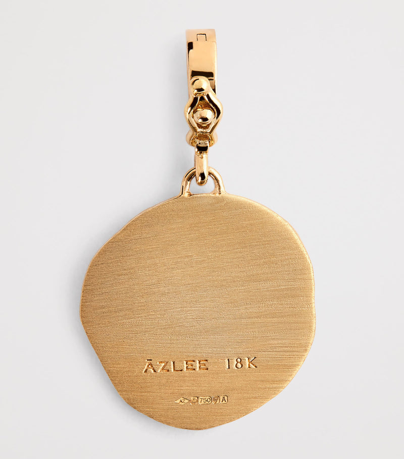 Azlee yellow gold diamond snake coin charm - British product