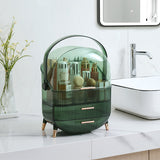 Livingandhome green makeup organizer with two drawers, imported from the UK