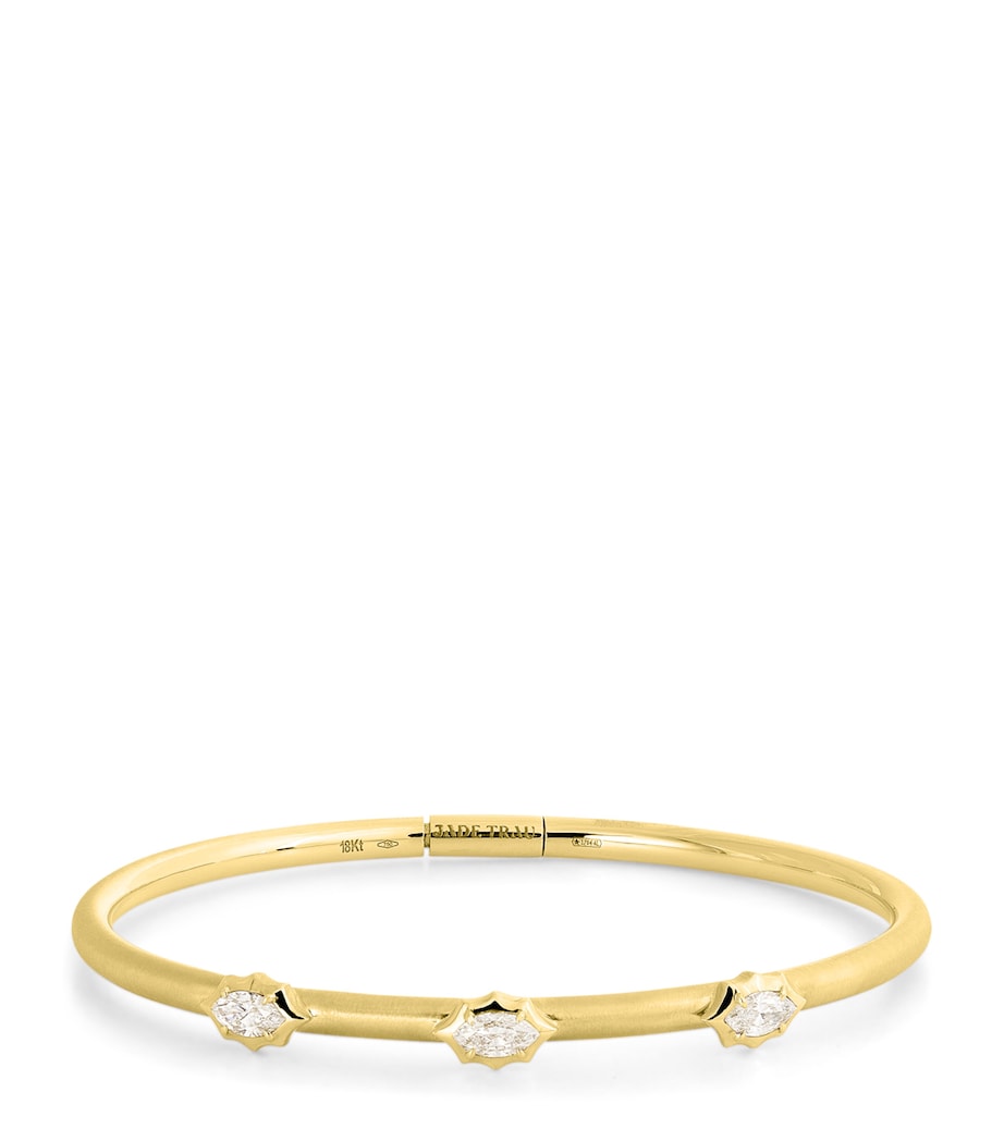 Jade Trau small yellow gold diamond bangle - British product