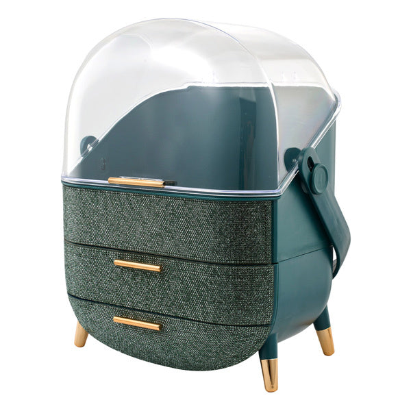 Livingandhome oval makeup storage box with rhinestone finish - British product