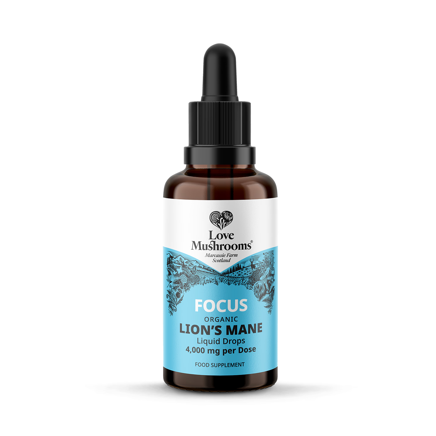 Love Mushrooms organic Lion's Mane 4000mg drops, UK version