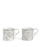 Wedgwood Silver Tonquin bone china mugs set of 2 330ml (British brand)