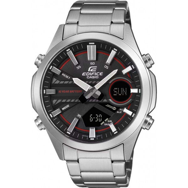 Casio Edifice black men's stainless steel watch (British brand)