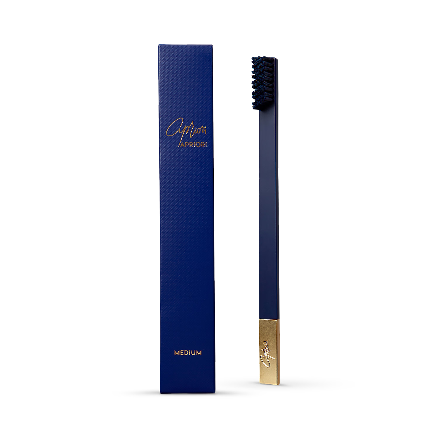 APRIORI Sapphire Blue Gold Medium Toothbrush - British product