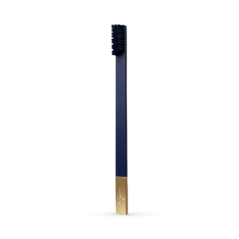 APRIORI Sapphire Blue Gold Medium Toothbrush - British product
