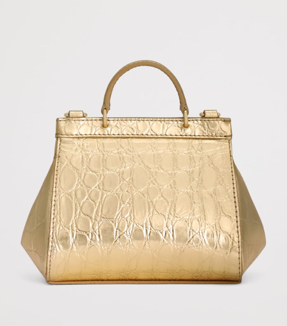 Dolce&Gabbana Kids Mini Sicily Shoulder Bag metallic leather (British brand)