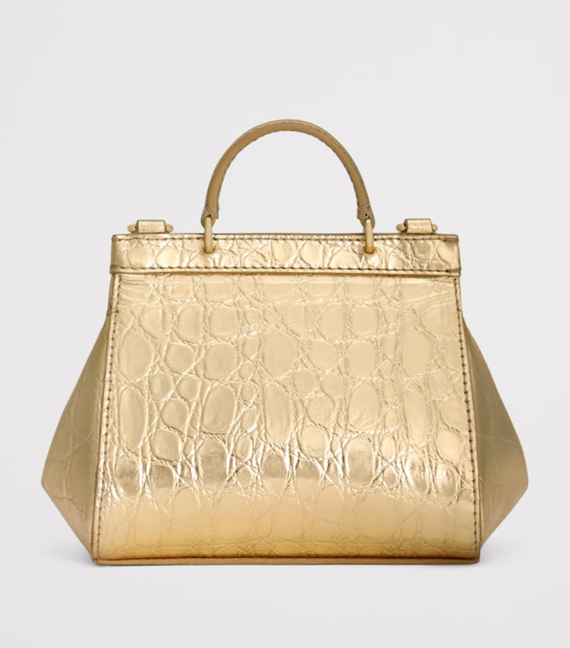 Dolce&Gabbana Kids Mini Sicily Shoulder Bag metallic leather (British brand)