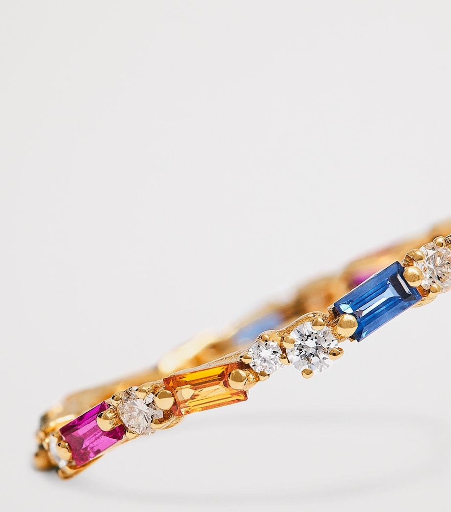 Suzanne Kalan eternity ring with rainbow sapphires and diamonds, UK version