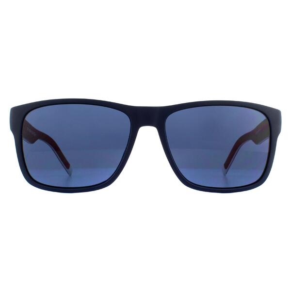 Tommy Hilfiger TH 1718/S black rectangular sunglasses, imported from the UK